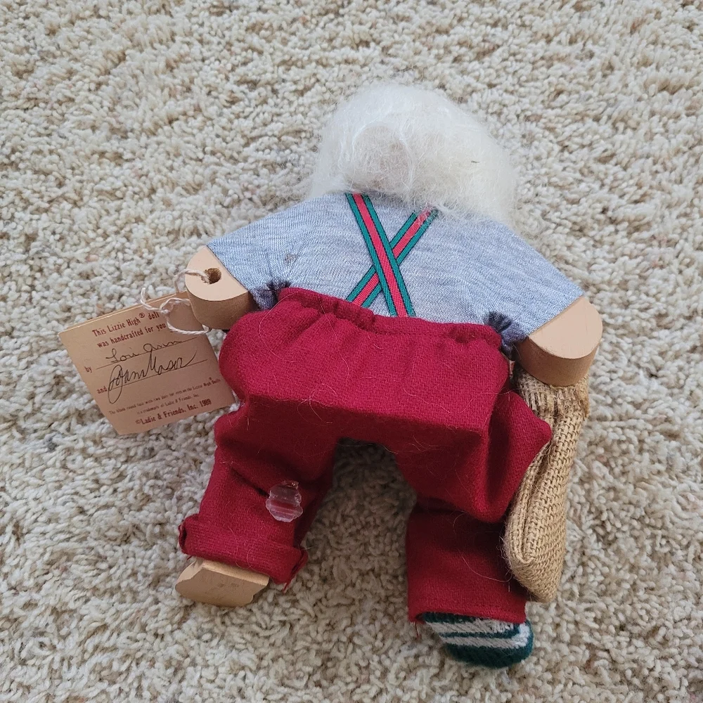 Lizzie High Vintage Collectible Wooden Santa & Mrs. Clause Christmas Decoration